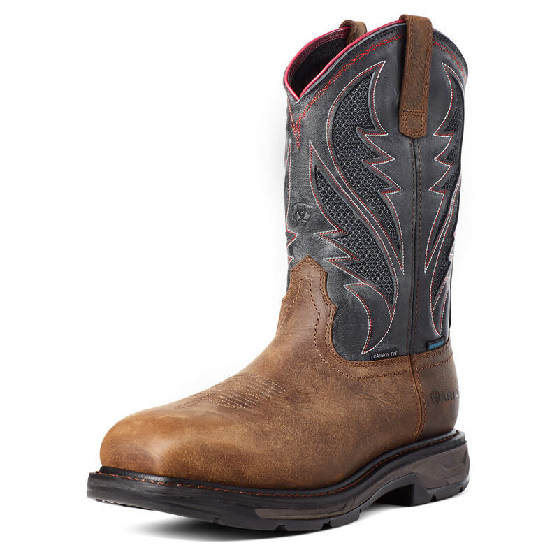 Botas De Trabajo Ariat Workhog Xt Venttek Waterproof Carbon Toe Marrones/Negras Hombre - Chile 075-R